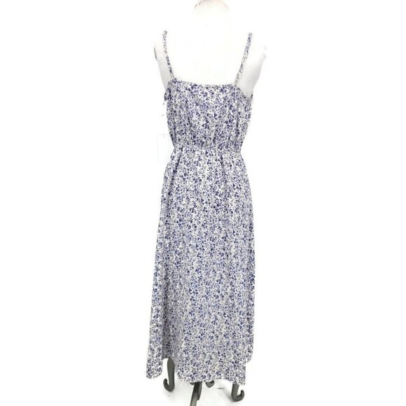 New Reformation Bianka Midi Dress Womens 6 Johanna Blue Floral Pullover - Picture 4 of 9